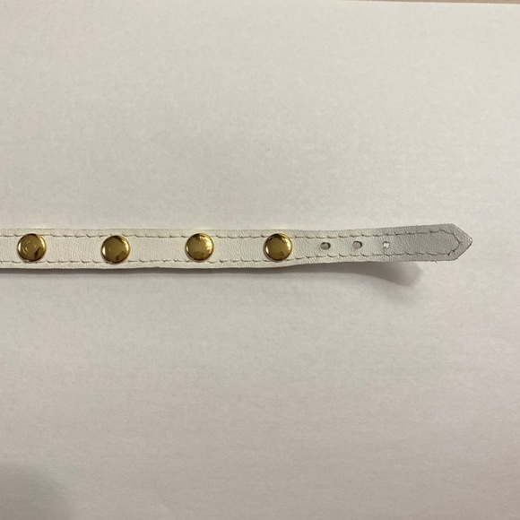 CC Skye White Leather + Gold Studs Bracelet - Picture 8 of 9